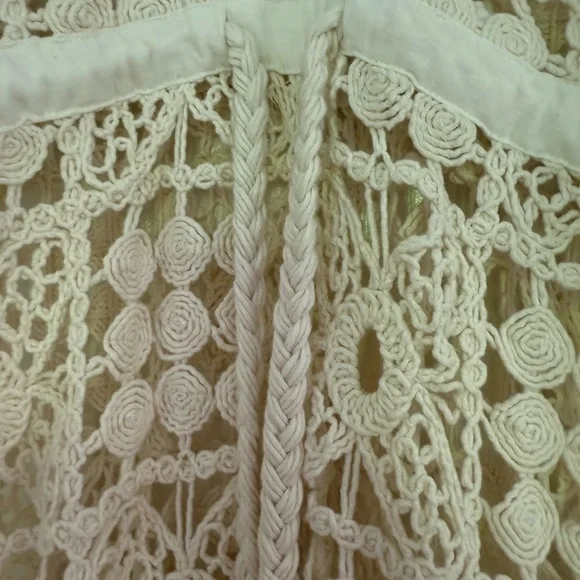 NWT Anthropologie Cream Crochet Kaftan Swim Cover-Up - Picture 4 of 5